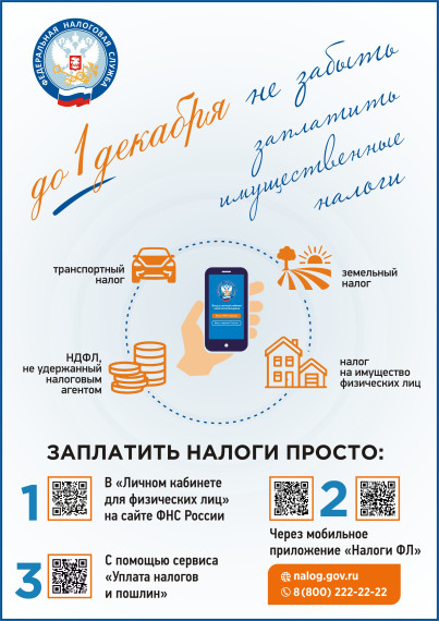 До 1 декабря не забудь заплатить имущественные налоги. До 1 декабря не забудь заплатить имущественные налоги.